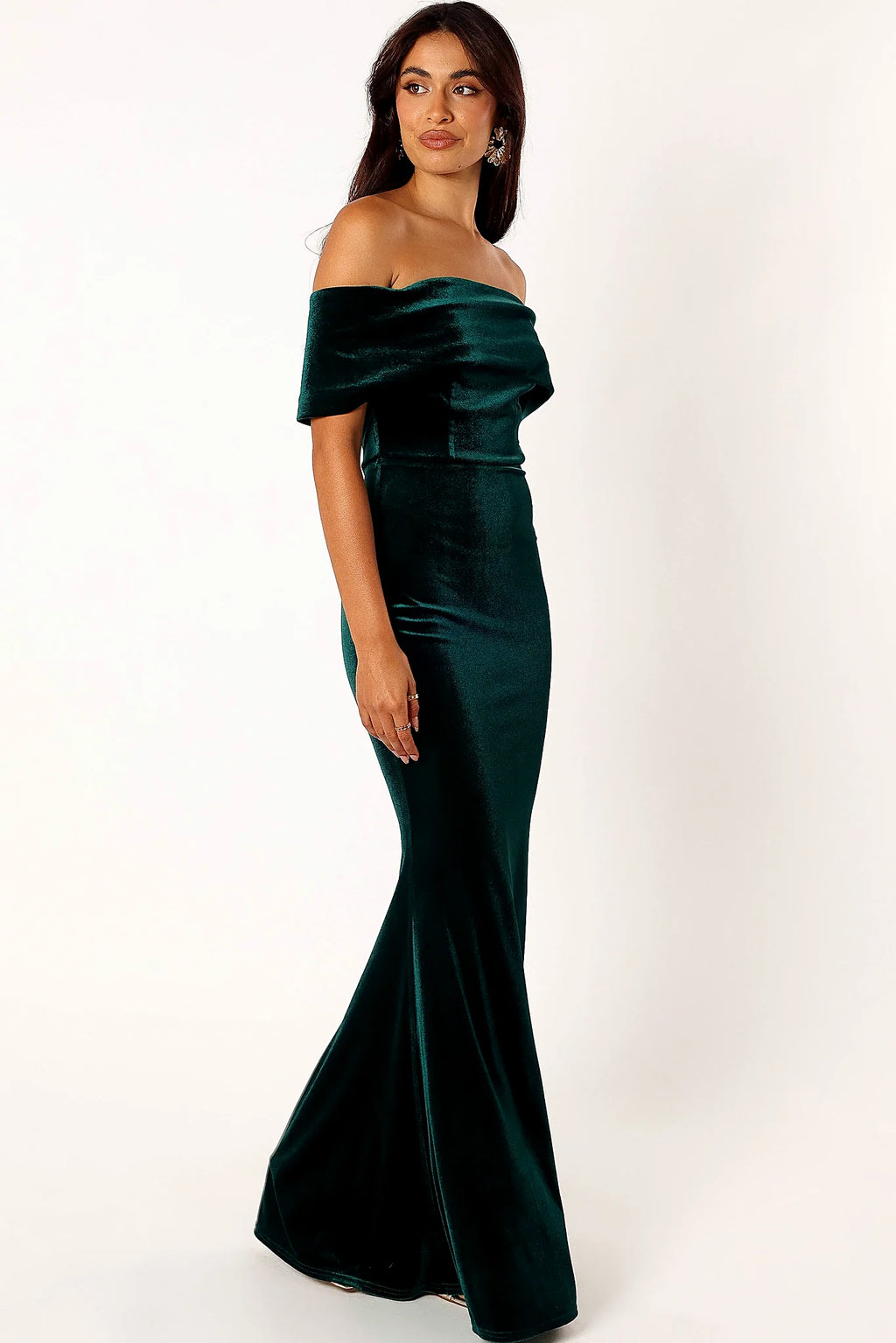 Adair Off Shoulder Maxi Dress - Emerald Green
