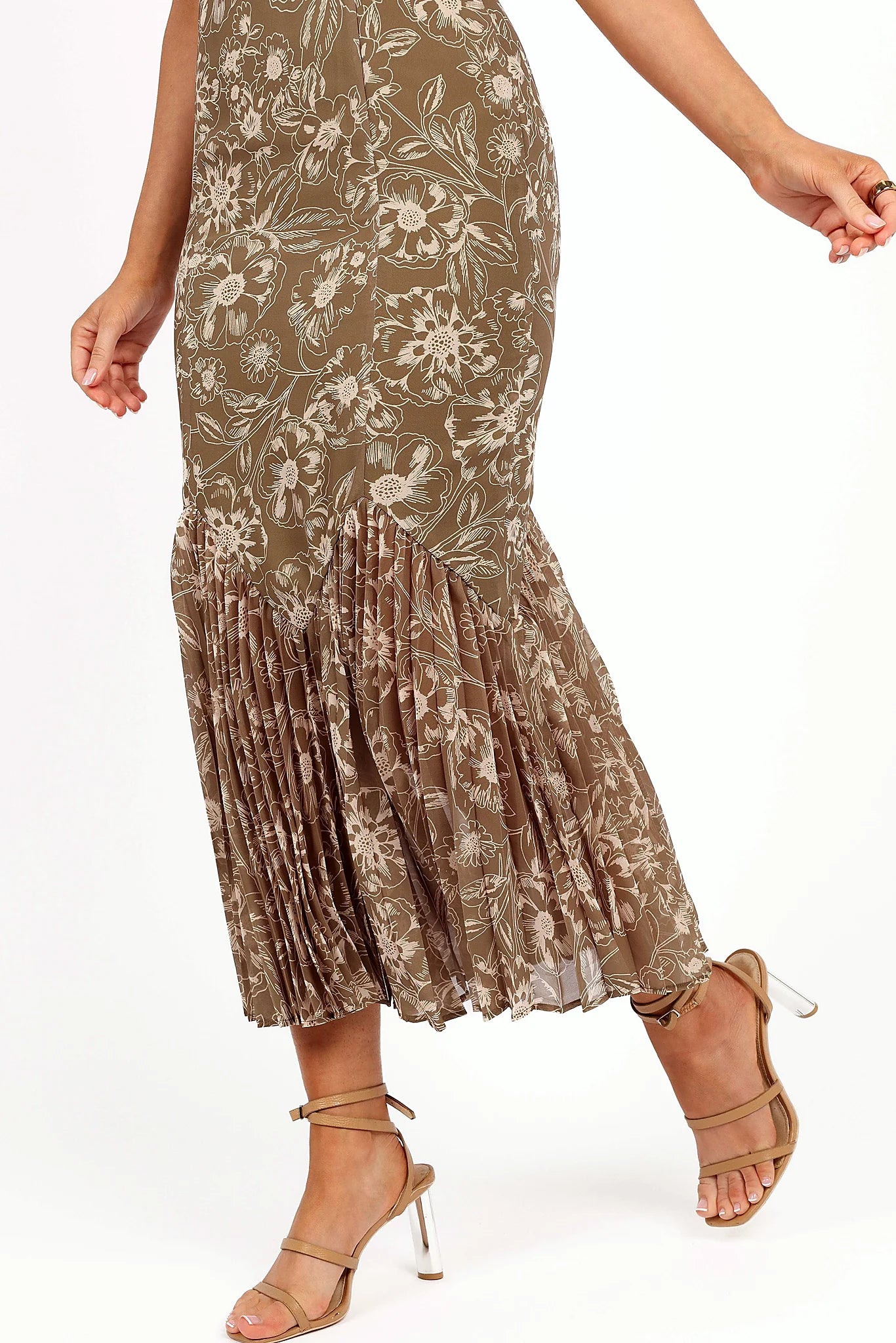 Ashton Midi Dress - Olive Floral