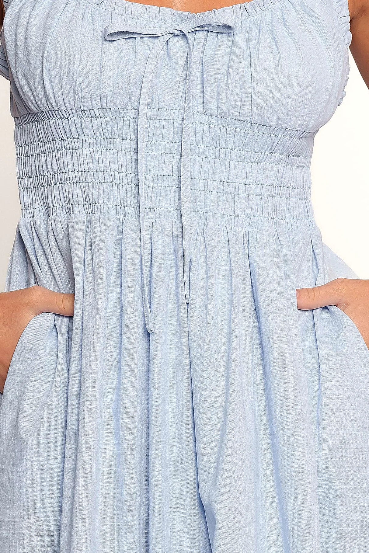 Auguste Midi Dress - Pale Blue