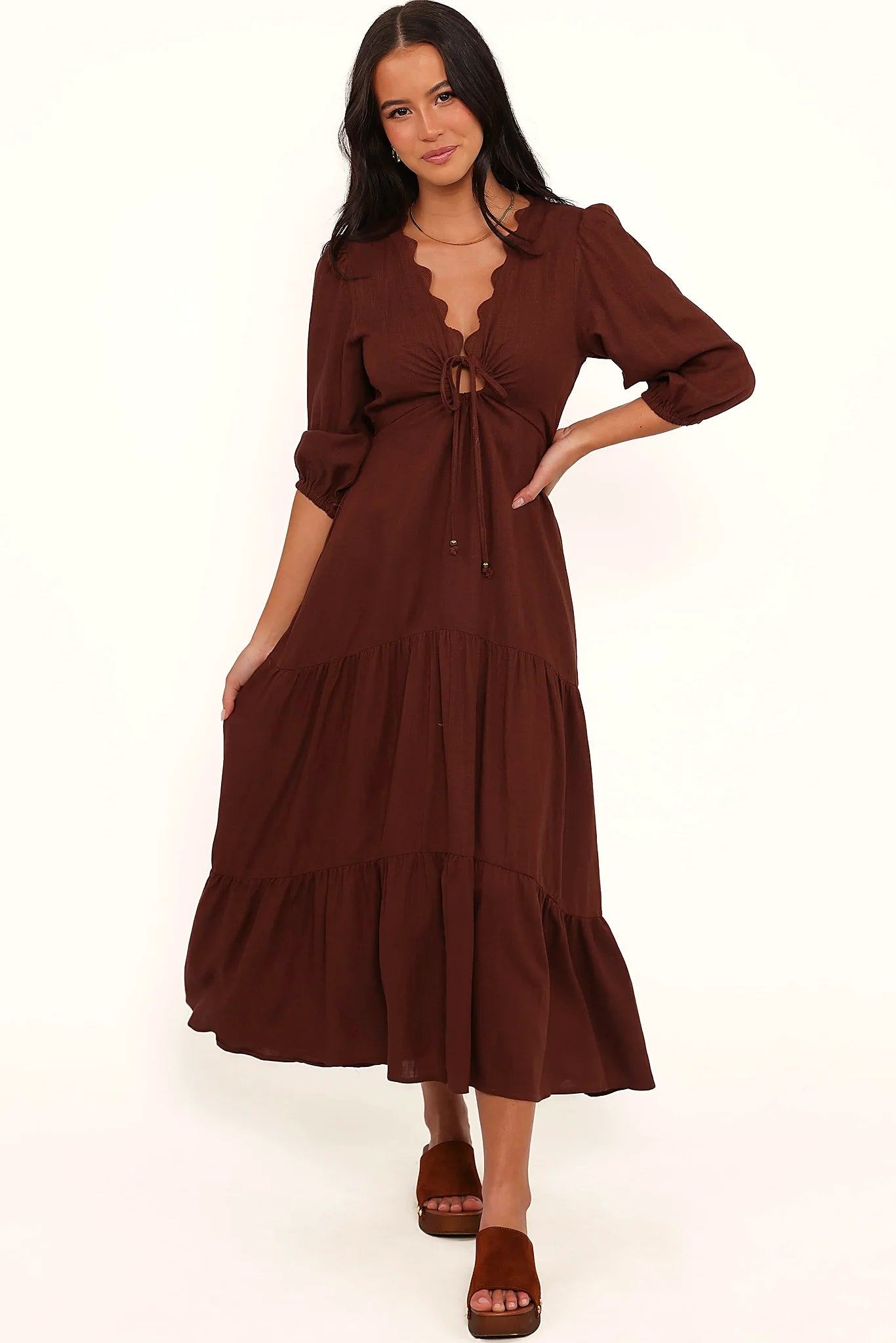 Eleonara Midi Dress - Chocolate