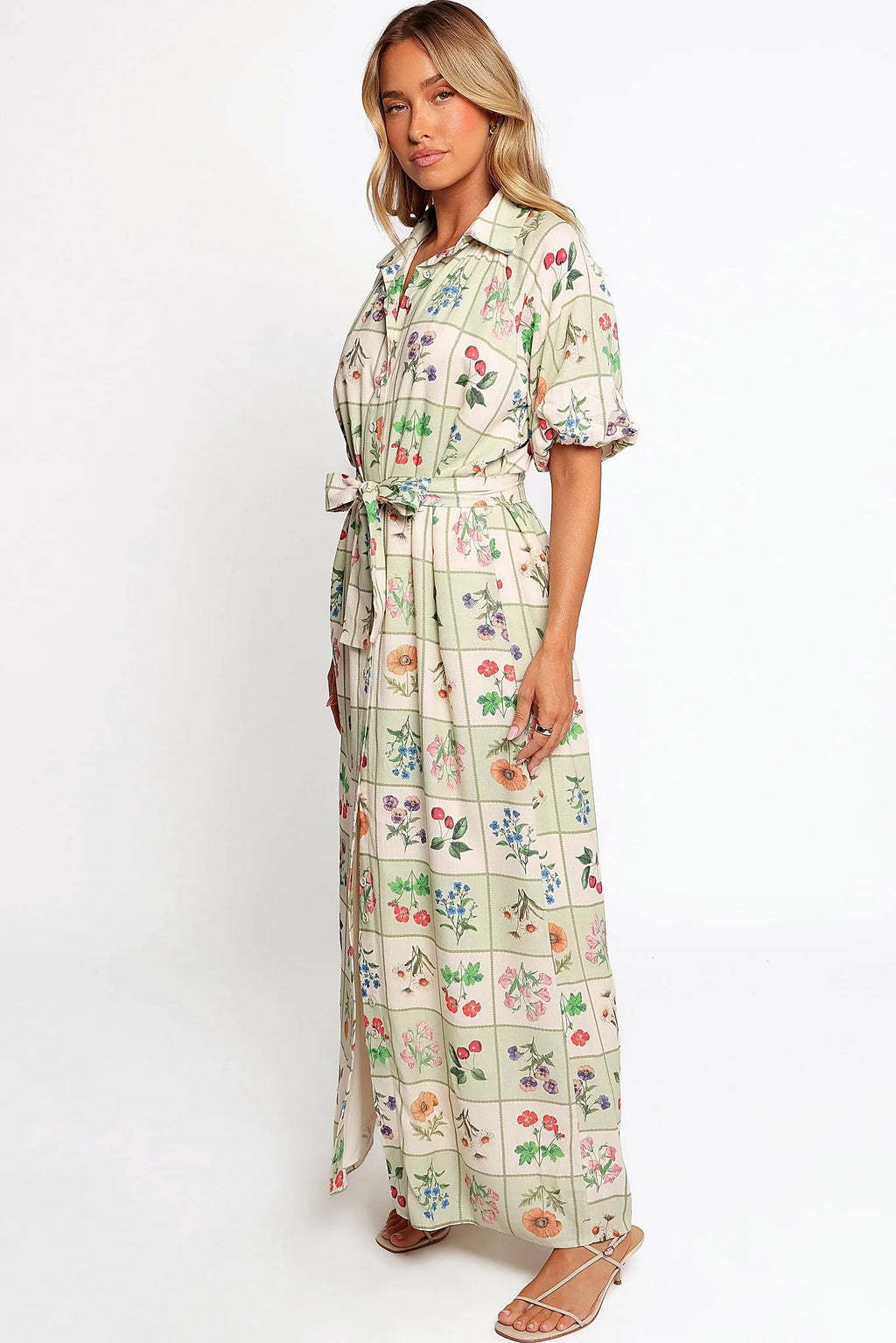 James Button Through Maxi Dress - Flower Market