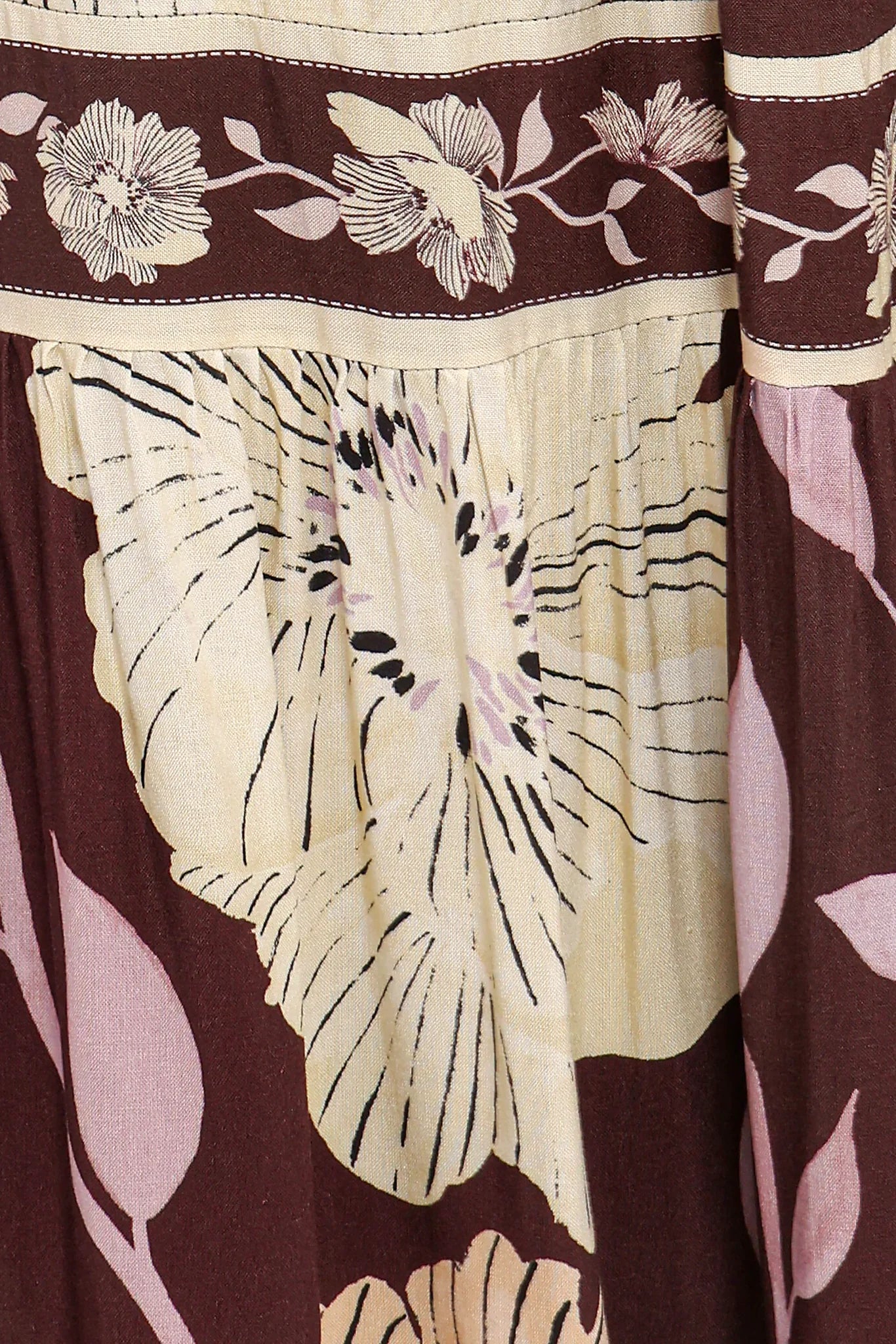 Leonor Maxi Dress - Yellow Brown Floral