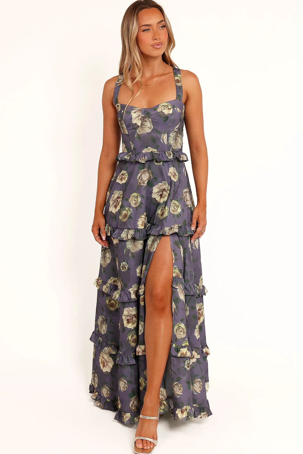 Lillee Tiered Maxi Dress - Lavender Floral