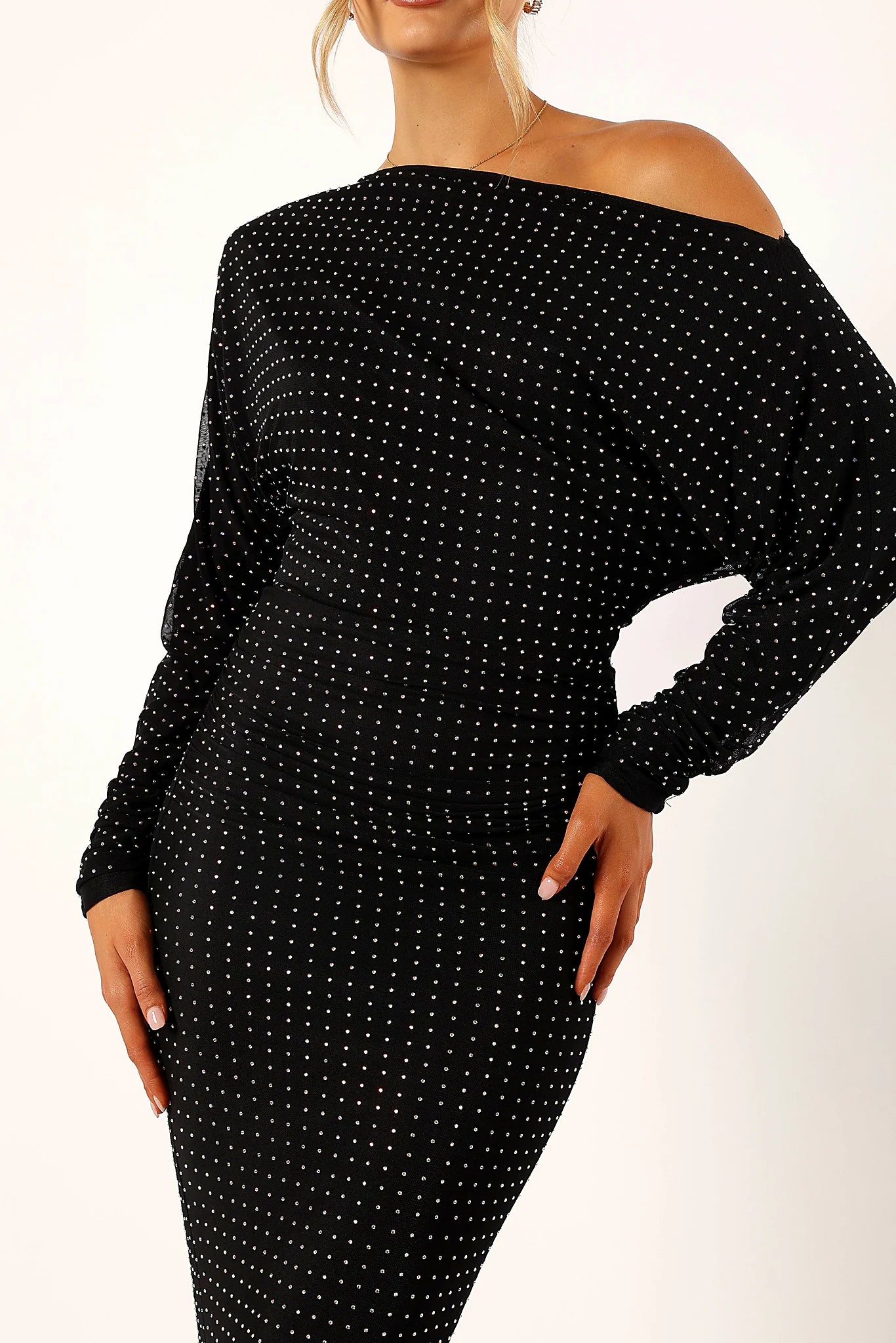 Loeve Long Sleeve Midi Dress - Black