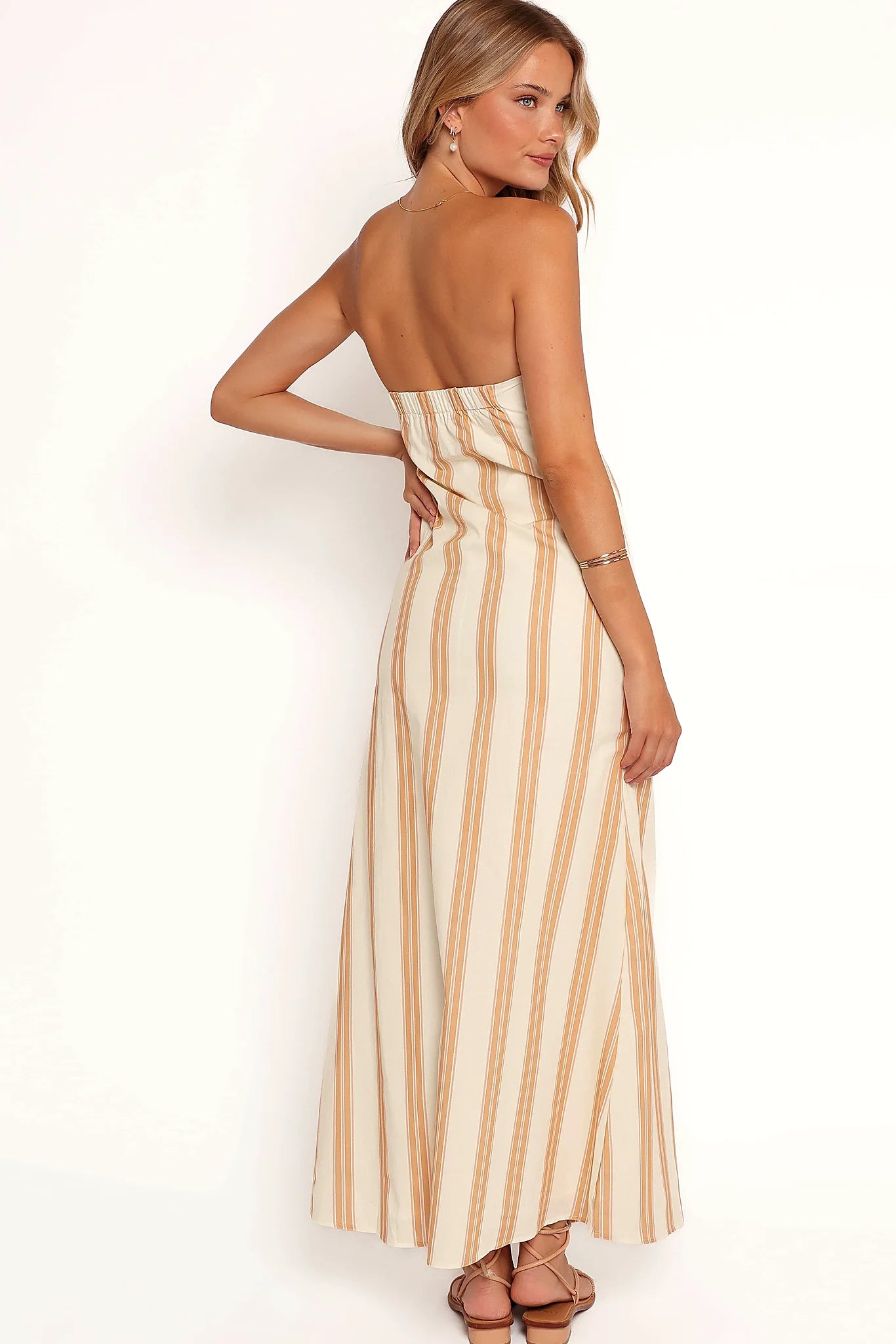 Luisa Midi Dress - Brown Stripe