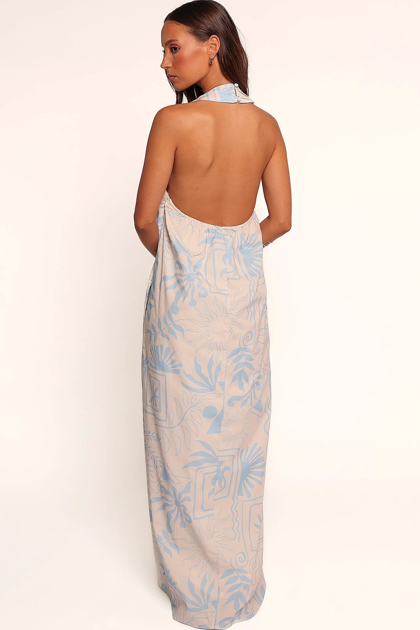 Full length view of a Blue Soleil backless maxi dress