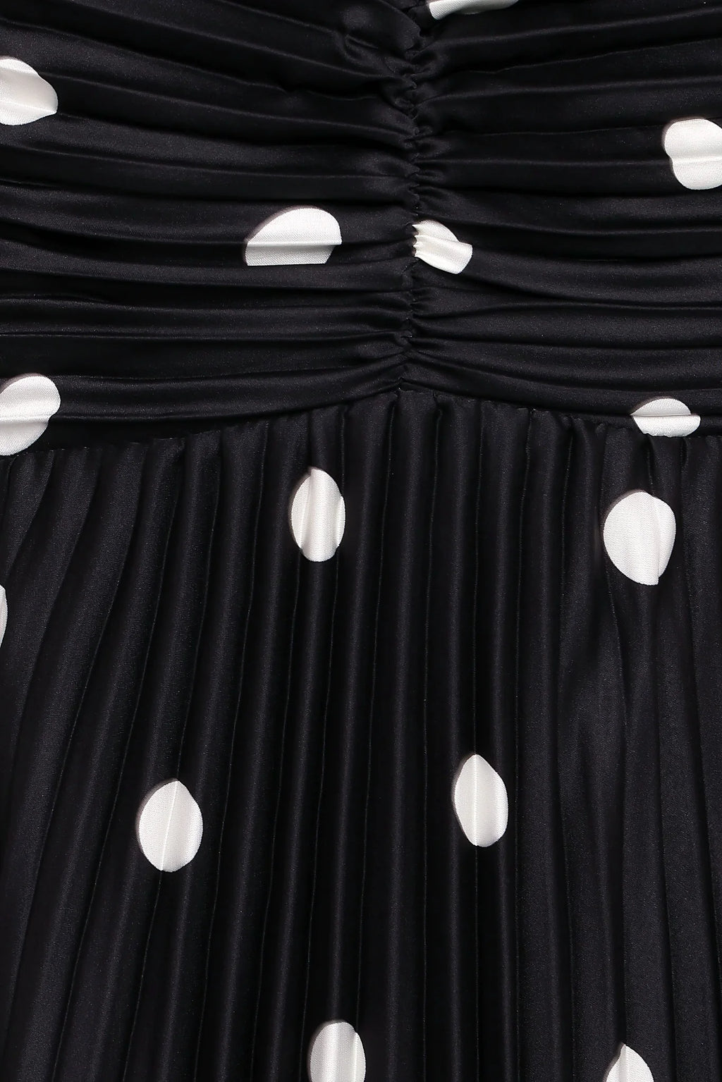 Naira Pleated Maxi Dress - Black Polka Dot