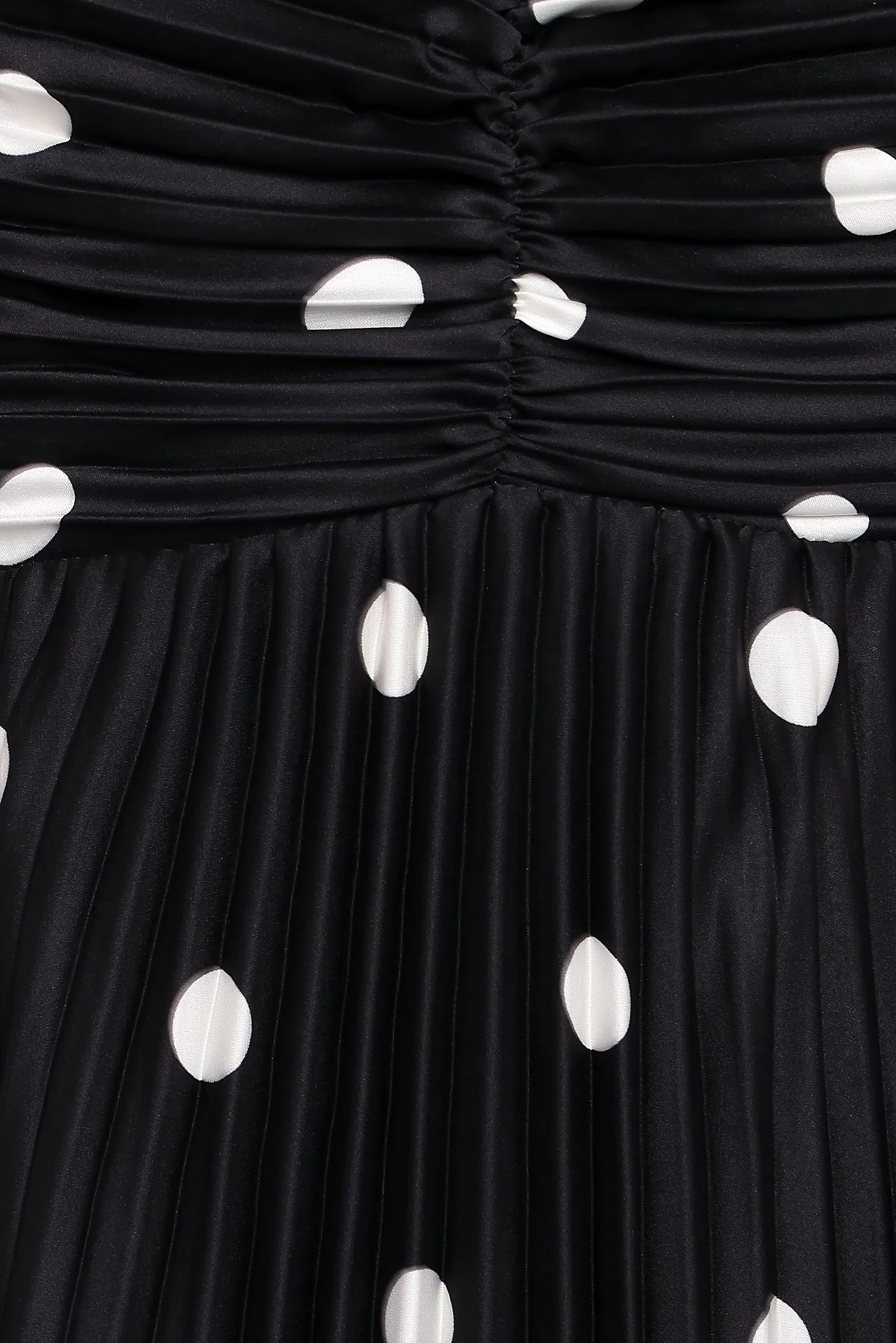 Naira Pleated Maxi Dress - Black Polka Dot