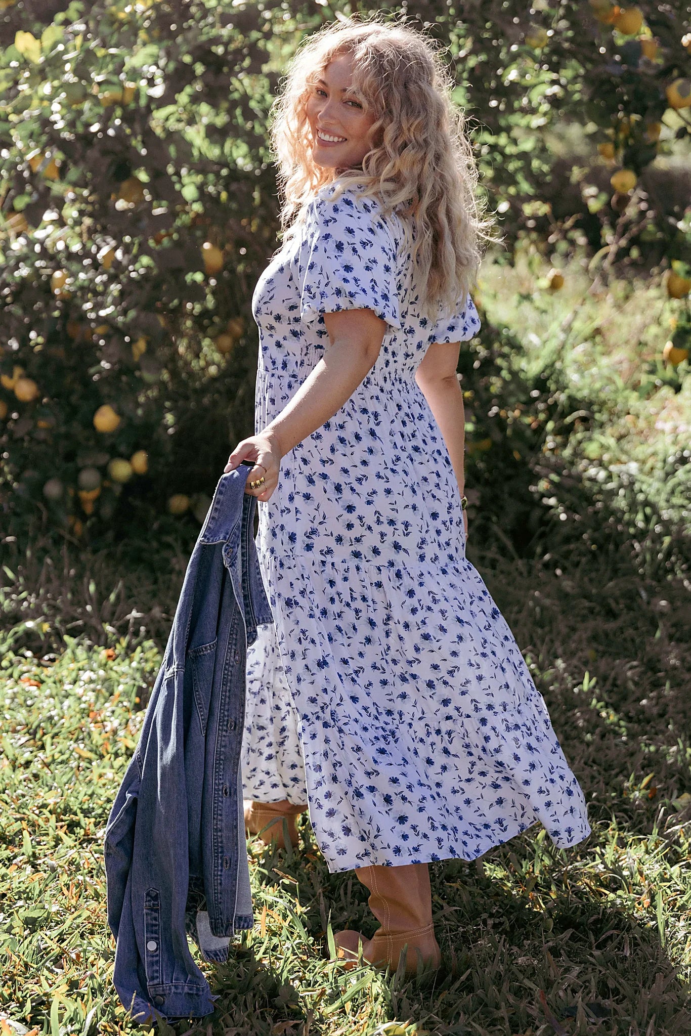 Roberts Maxi Dress - Blue Ditsy Floral