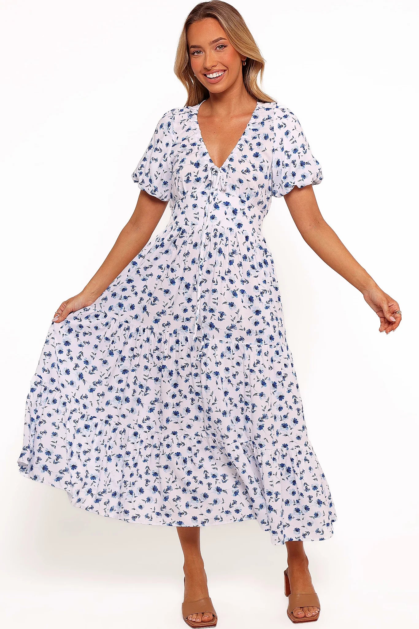 Roberts Maxi Dress - Blue Ditsy Floral