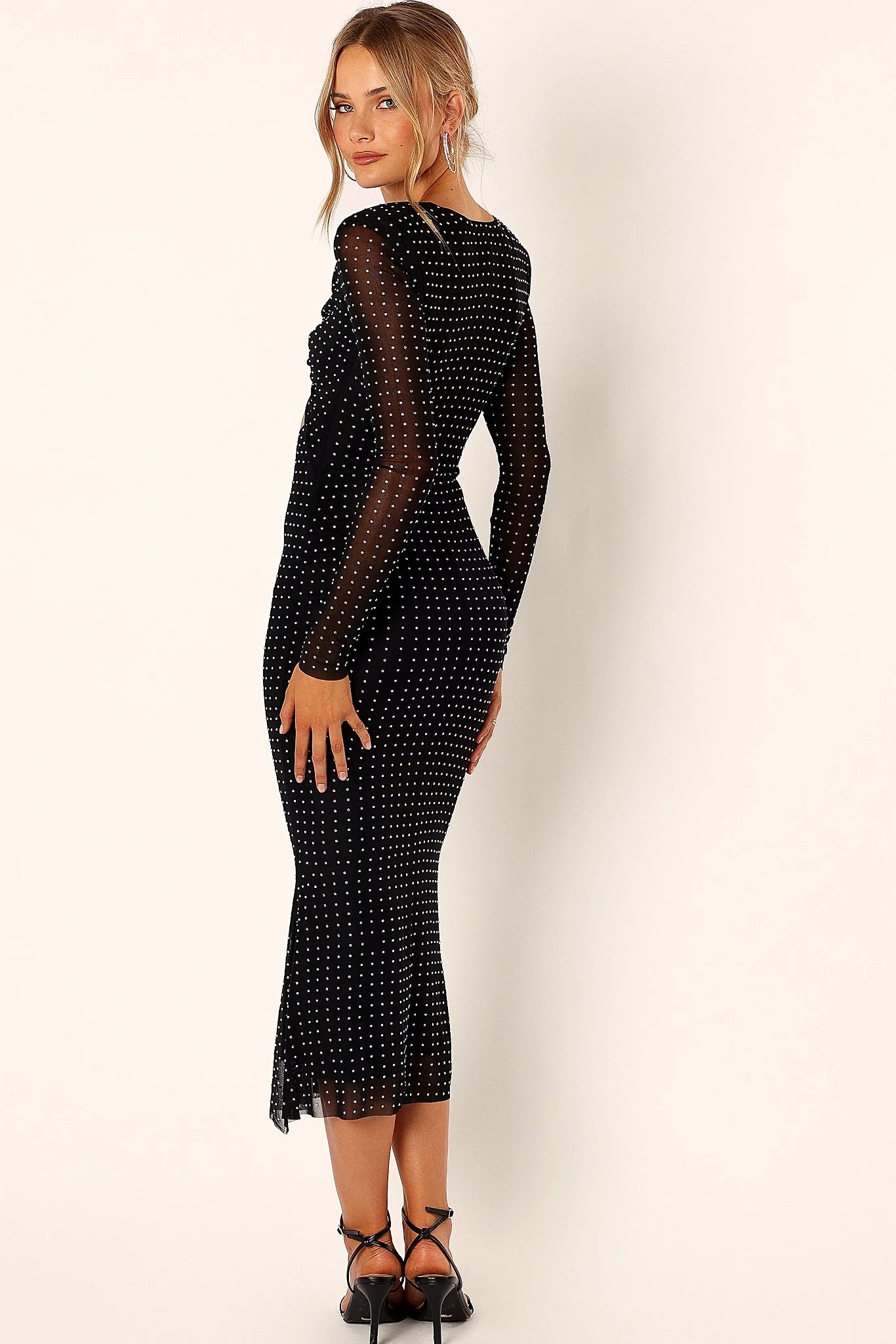 Salvatore Long Sleeve Midi Dress - Black