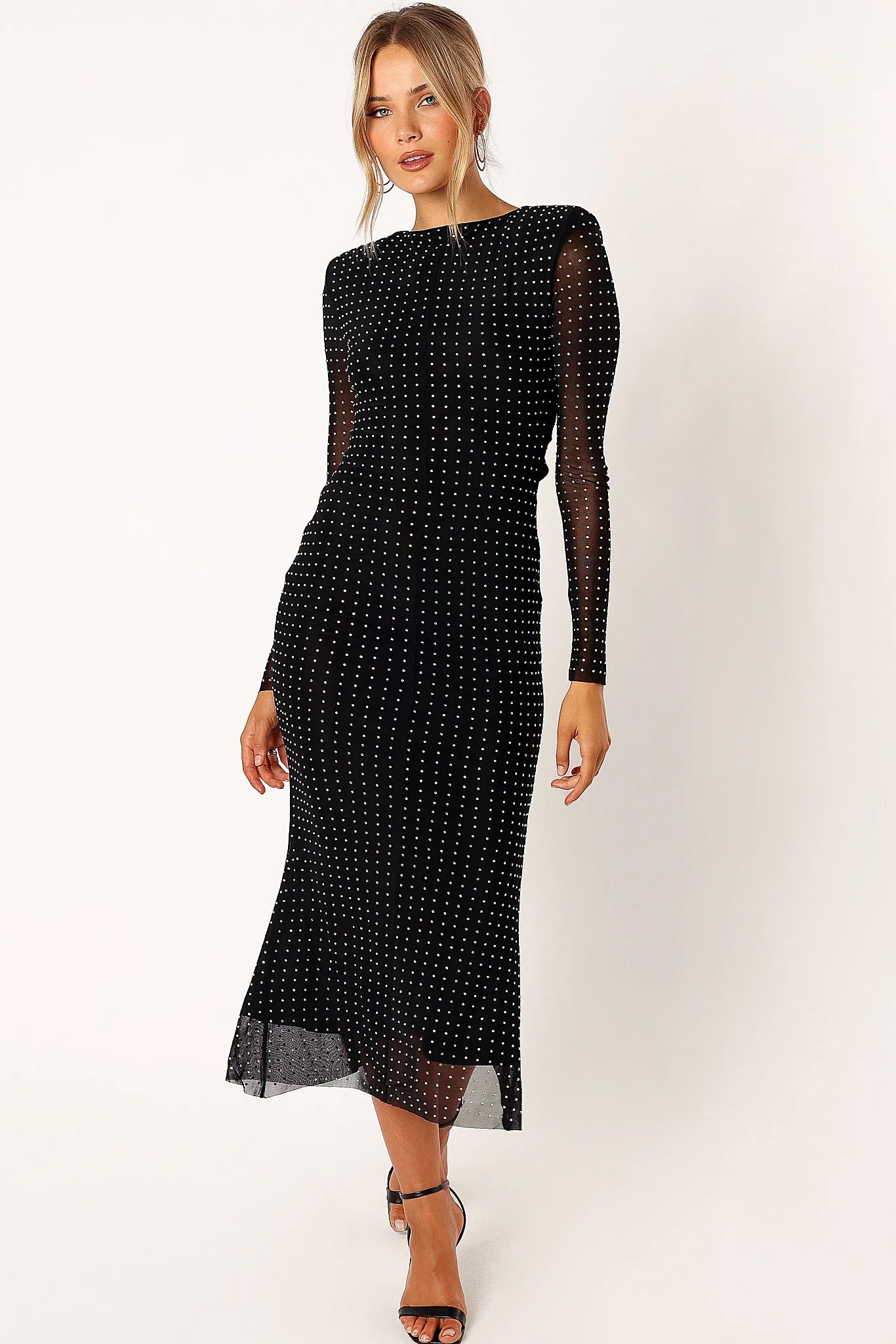 Salvatore Long Sleeve Midi Dress - Black