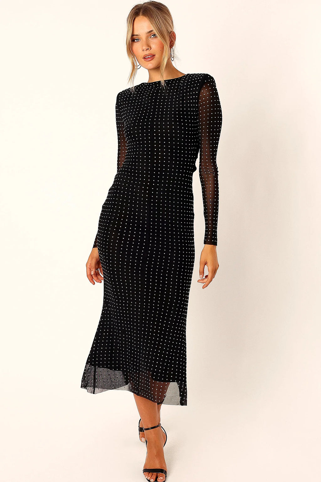 Salvatore Long Sleeve Midi Dress - Black