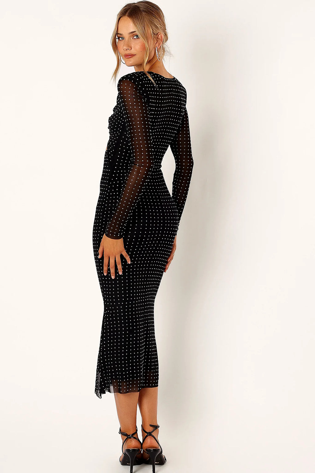 Salvatore Long Sleeve Midi Dress - Black