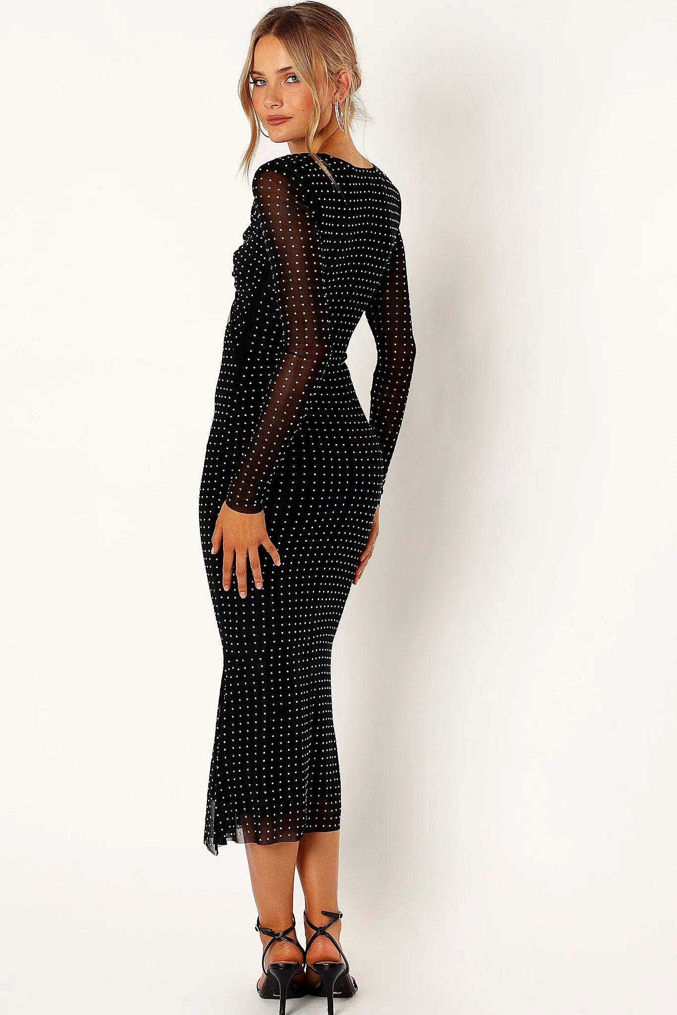 Salvatore Long Sleeve Midi Dress - Black