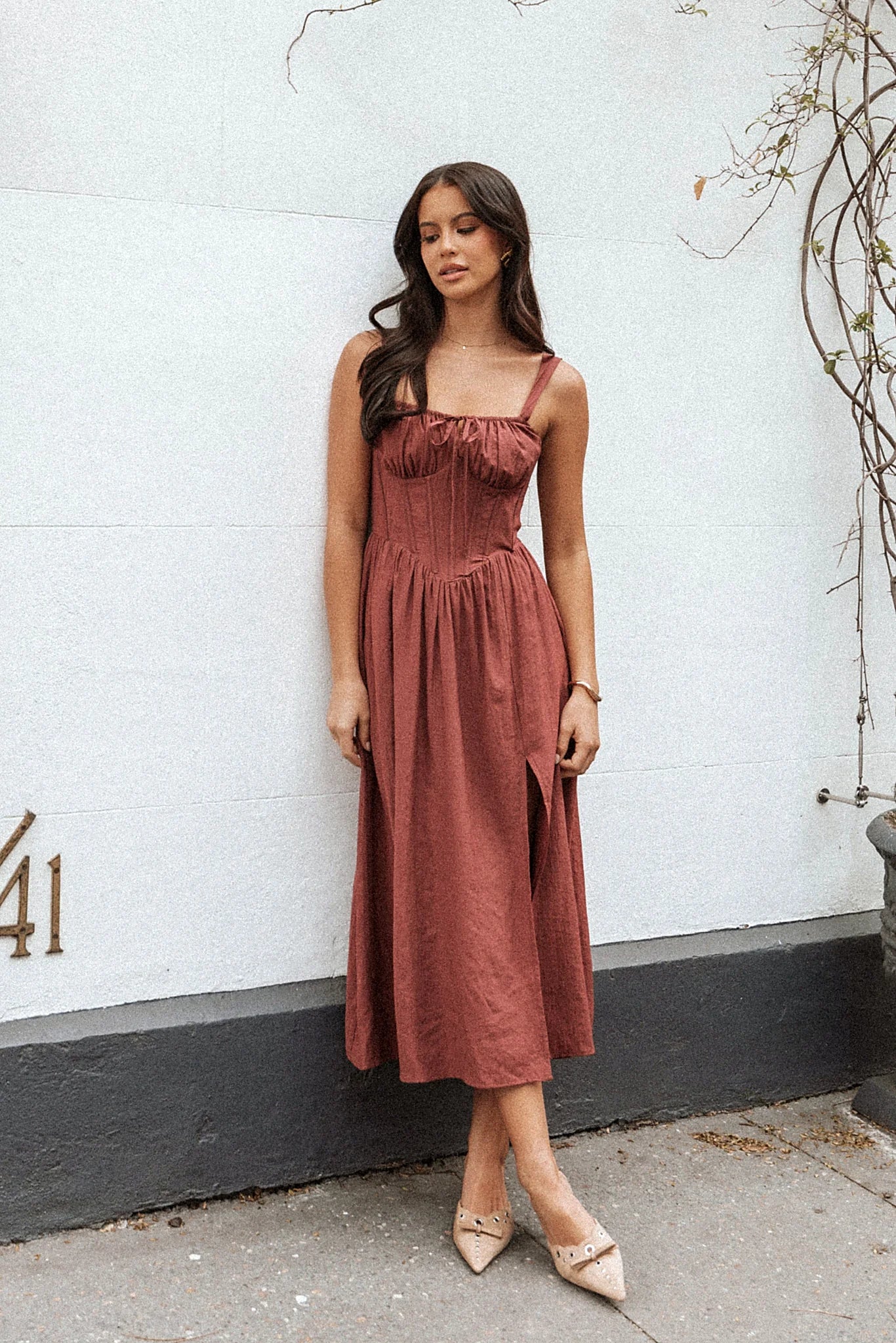 Front cut out on the bust with drawstring tie detail