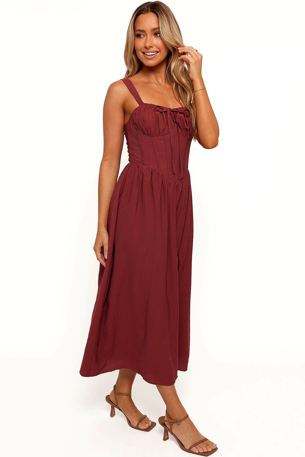 Sofie Midi Dress - Brick