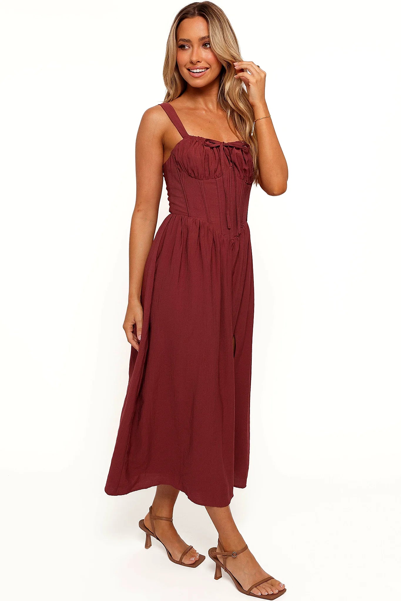 Sofie Midi Dress - Brick