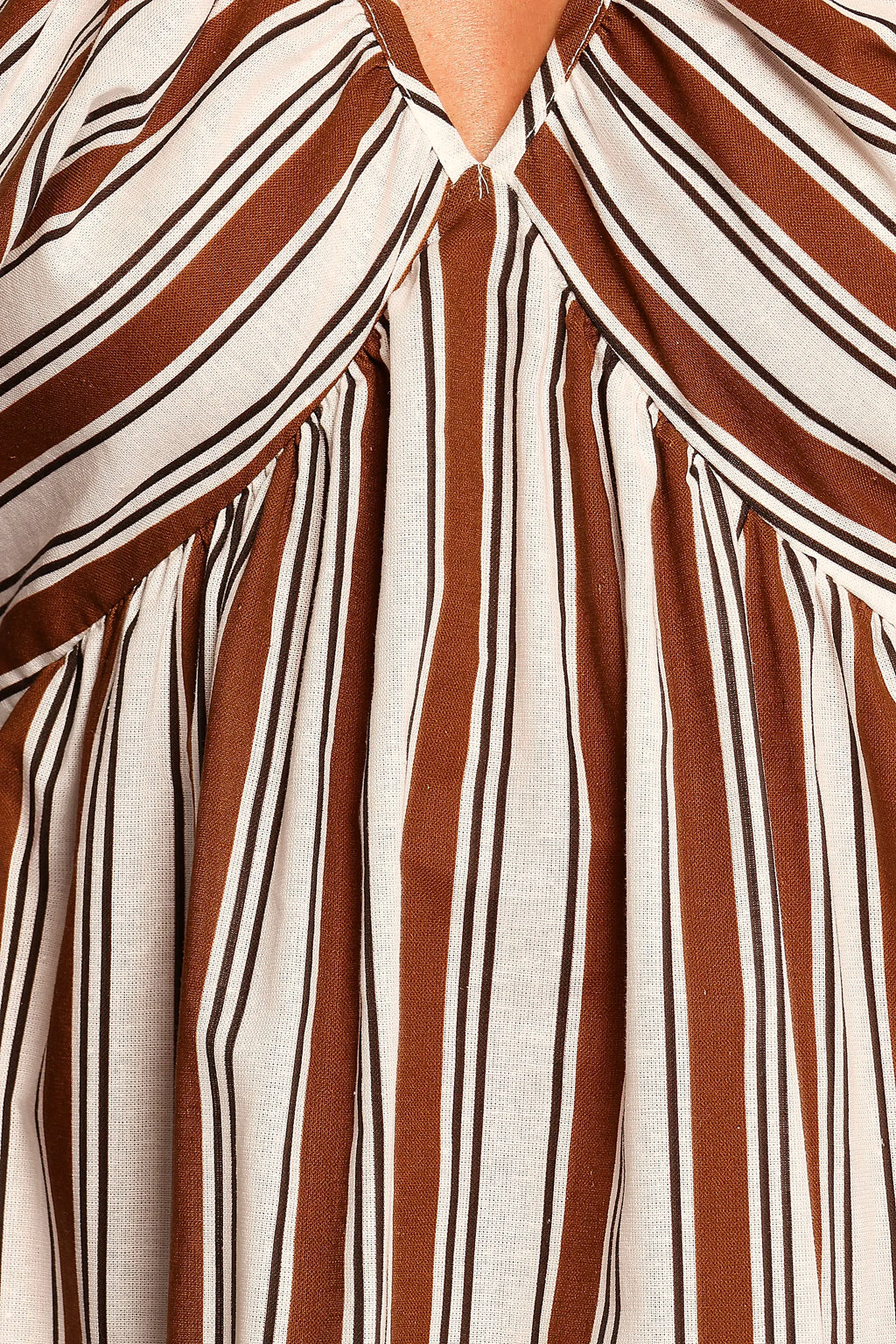 Sullivan Puff Sleeve Maxi Dress - Chocolate Stripe