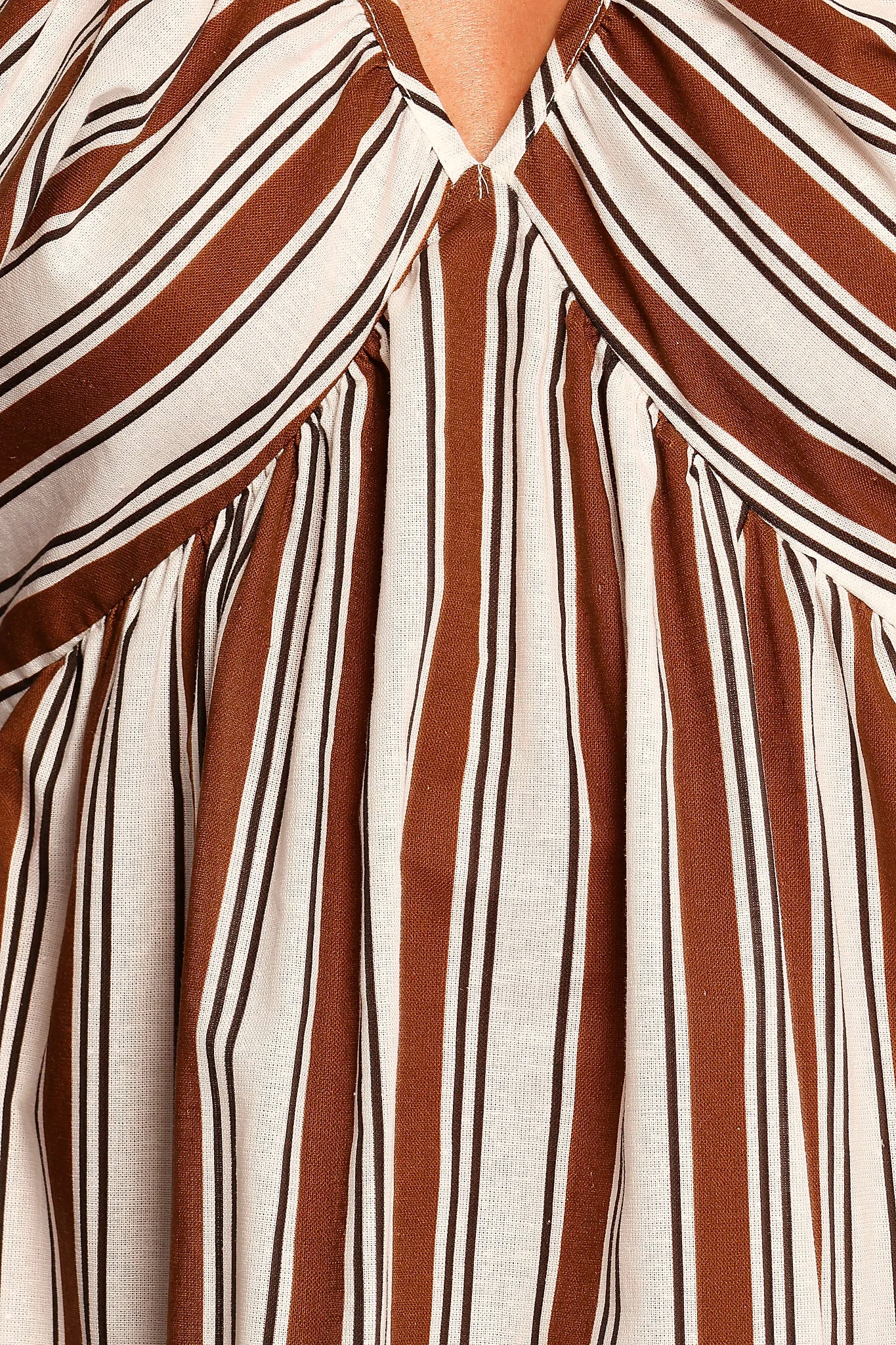 Sullivan Puff Sleeve Maxi Dress - Chocolate Stripe